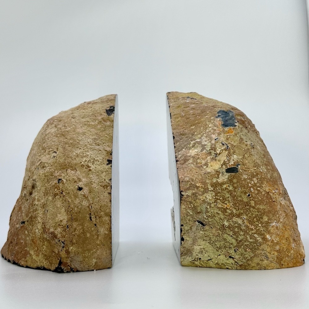 Crystal Bookends, Agate, Geode Center, White, Gray, Cream Layers (10+ lbs.) - Picture 10 of 14
